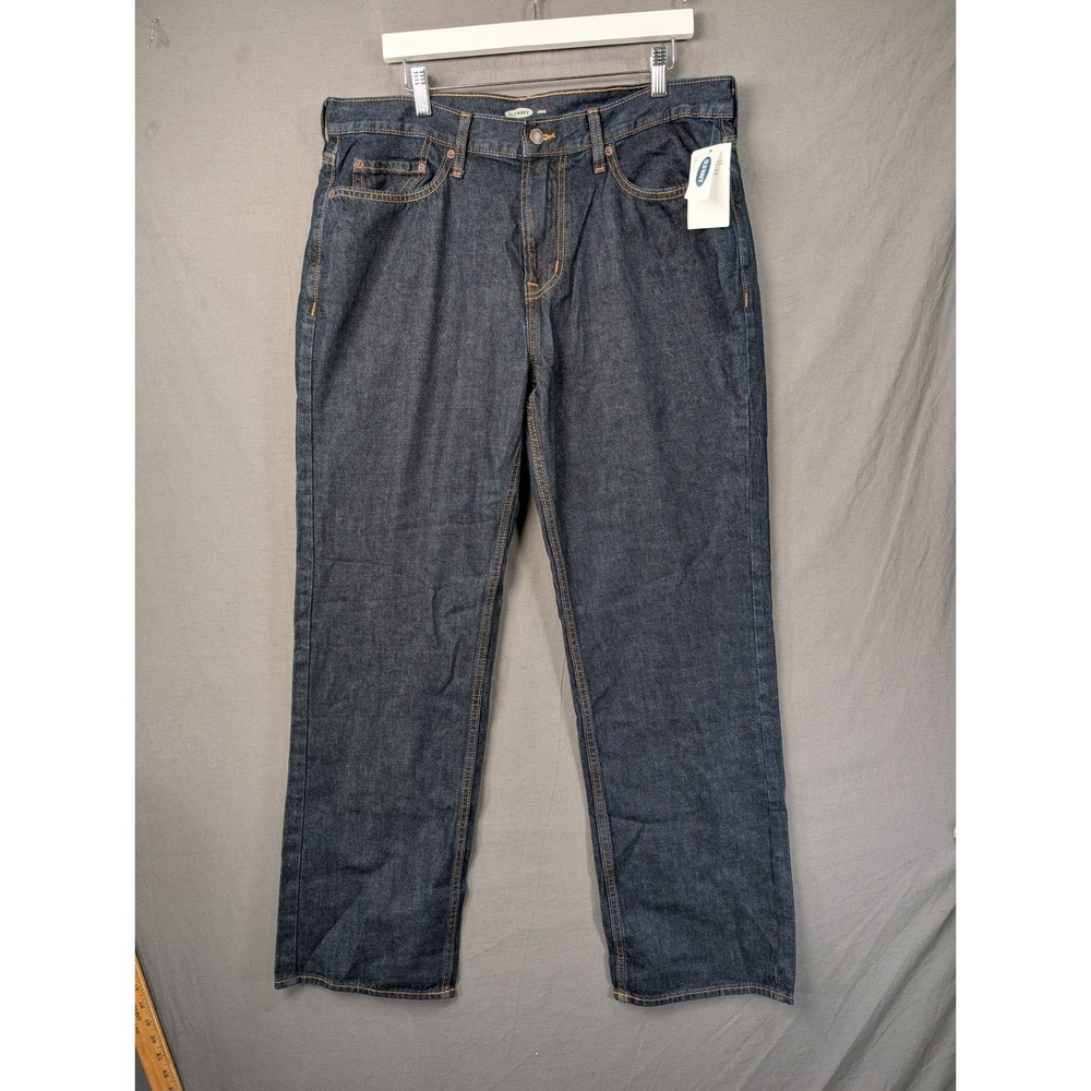 Old Navy Mens Loose Fit Dark Wash Denim Jeans 36x32 NWT 8174